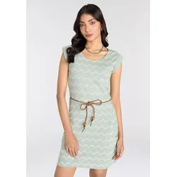 Jerseykleid, (Set, mit abnehmbarem Gürtel), mit Alloverprint, Gr. 42 - N-Gr, hell grün- weiß, , 90164334-42 N-Gr