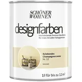 SCHÖNER WOHNEN-Farbe Wandfarbe Designfarbe  (Belebendes Champagnercreme, Matt, 1 l, Konservierungsmittelfrei)