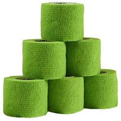 meDDio Bandage 1/3/6 Haftbandagen Größe+Farbe wählbar, 6 Stück 5 cm hellgrün grün