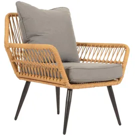Mendler Poly-Rattan Garnitur 7-tlg. Dunkelgrau