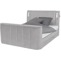 Boxspringbett  Hertfordshire ¦ grau ¦ Maße (cm): B: 186 H: 126