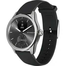 Withings Scanwatch 2 42 mm schwarz, Sport Fluorelastomer-Armband schwarz/silber