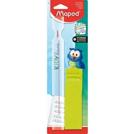Maped Kantenlupe KIDY LEARN, Länge: 250 mm, auf Blisterkarte Lineal mit 1,5-facher Vergrößerung, mit Fenster für 3-fache - 1 Stück (395111)