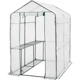 [en.casa] Gewächshaus, Oosterhout mit Ablagen 120x186x190cm Transparent