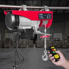 Vevor elektrische Seilwinde 1000kg Hubhöhe 12m Seilzug Motorwinde 1600W Motor Flaschenzug 10m/min Hubgeschwindigkeit Hebezug mit Kabelloser Fernbedienung