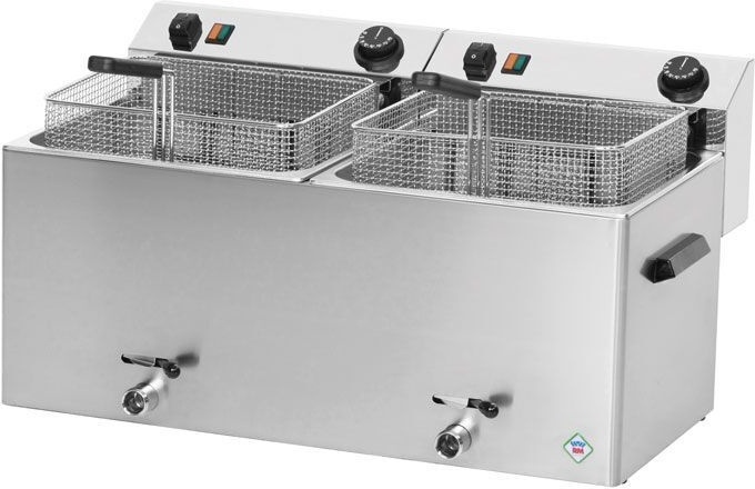 Elektro Doppel-Fritteuse Friteuse Standgerät 2x 11 Liter 720x420x370mm Fritöse