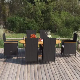 vidaXL Polyrattan Garten-Essgruppe 7-tlg. 3070766