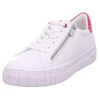 Marco Tozzi Damen Sneaker flach mit Reißverschluss Vegan, Mehrfarbig (White Pink), 42 EU