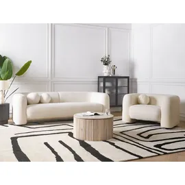 Beliani Sofa Set 4-Sitzer Leiren Bouclé Weiß