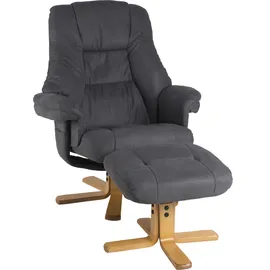 Duo Collection TV-Sessel »Bordeaux« mit Hocker und Relaxfunktion, 360 Grad drehbar grau