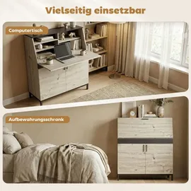 Homcom Sekretär-Schreibtisch mit Regalen und Schrankfach 100 cm Naturholz | Gr.: onesize