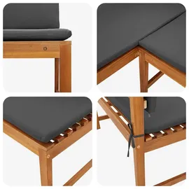 vidaXL Gartenstuhl mit Kissen 140 x 100 x 91 cm braun 4 St.