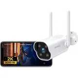 GNCC GT1Pro Outdoor-Überwachungskamera – 2K-IP-Kameras – WLAN und App – Nachtsicht – Zwei-Wege-Audio – Weiß - Weiß