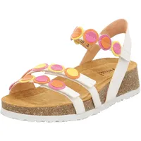 THINK! Damen KOAK chromfrei gegerbte nachhaltige Sandale, BIANCO/KOMBI 1010