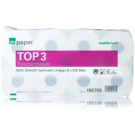 Mobiloclean Toilettenpapier 3-lagig 72 Rollen a 250 Blatt