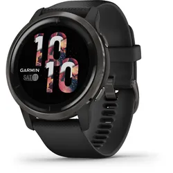 Garmin Venu 2 - 45 mm - schwarz - Sportuhr mit Band - Silikon - schwarz