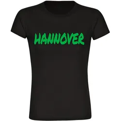 multifanshop Damen T-Shirt - Hannover - Textmarker - Druck grün - Frauen