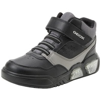 GEOX J ILLUMINUS Boy Sneaker, Black/DK Grey, 38