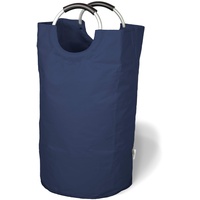 WEM BAG Premium Wäschesammler - Hochwertiger Faltbarer Wäschekorb mit Griffe Wasserdichte Aufbewahrungsbox Geeignet als Wäschesortierer & Haushaltstasche für die Ganze Familie, Marineblau