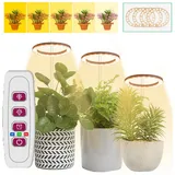 MUPOO Pflanzenlampe LED Pflanzenlampe, Timer Pflanzenlicht, 20-80 LEDs Pflanzenleuchte, USB, 4 Ringe, LED fest integriert