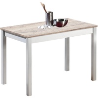ASTIMESA Fester Tisch Küchentisch, Metall Glas Holz, Amundsen, 110x70cm