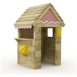 Wickey Spielhaus Cottage - Kinderspielhaus aus Holz, Gartenhaus für Kinder, Entwickelt gemäß DIN EN 71 - aus kesseldruckimprägniertem Massivholz rosa