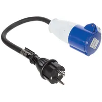Perel H07RN-F 3G2.5 CEE-Adapter 0,4 m Blau