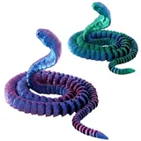 2 Stück 3D Schlange, 3D Gedruckte Schlange, Dekorative 3D Schlange Für Raumdekoration Und Fantasie Spiel, Zwei Größen 55 Cm Und 25 Cm, Besonders Geeignet Für Saisonale Dekorationen