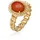 ELLI PREMIUM Fingerring Solitär Edelstein Klassik 925 Silber orange 58