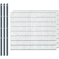 Arvotec Doppelstabmattenzaun 23 - 104, (Set, 5 St.) H/L: 163 cm, x 4 m grau Zaunelemente Zäune Garten Balkon