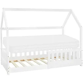 ML-Design Hausbett 80 x 160 cm Kiefer weiß