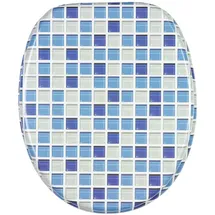 Sanilo WC Sitz mit Absenkautomatik Mosaic World, Hochwertiger und Stabiler Toilettendeckel aus Holz