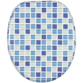 Sanilo WC Sitz mit Absenkautomatik Mosaic World, Hochwertiger und Stabiler Toilettendeckel aus Holz