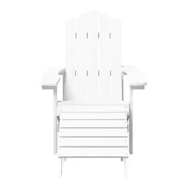 vidaXL Adirondack-Gartenstühle mit Hocker & Tisch HDPE Weiß