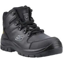 SKECHERS Trophus KilramConstruction Boot, Schwarzes Leder, Textil, 47.5