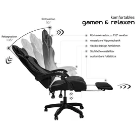 Trisens Gaming-Stuhl Schwarz/Grau