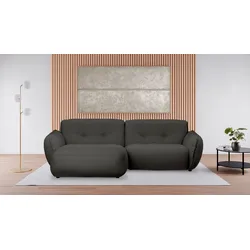 Ecksofa BETYPE "Be Fluffy", grau (anthracit), B:289cm H:87cm T:184cm, 100% Polyester, Sofas, Softes Sitzgefühl, moderne Kedernaht, hochwertiger Bezug