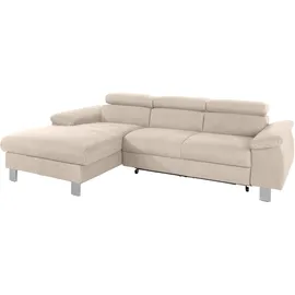 Cotta Ecksofa Komaris, Ecksofa, wahlweise mit RGB-LED-Beleuchtung und Bettfunktion/Bettkasten, beige