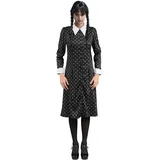 Chaks Kostüm Wednesday für Damen | Print Kleid Schwarz Weiß - Addams Family S