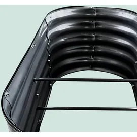 Relaxdays Hochbeet Oval 150 x 45 x 60 cm Anthrazit