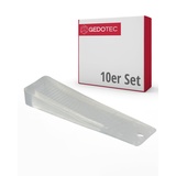 Gedotec Türstopper Keil - Transparent | 10 Stück Robuster und langlebiger Keil aus Kunststoff | Tür Feststeller | Türstopper groß für alle Türen | Fensterstopper Gummikeil Stopper