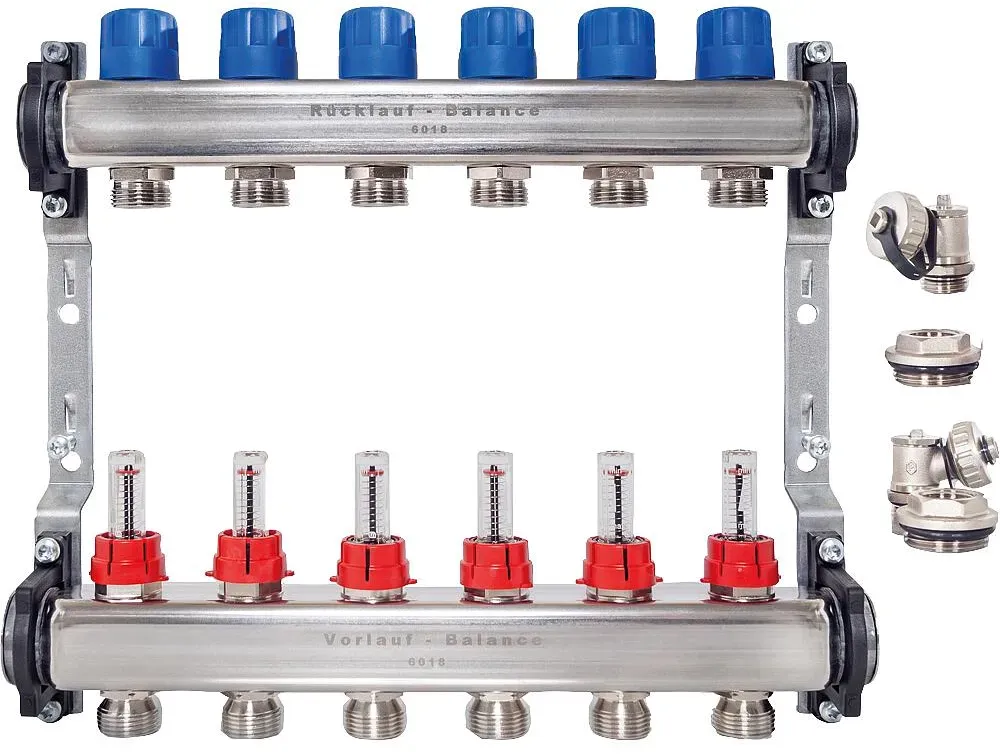Empur Edelstahl Heizkreisverteiler HKV-D 12 Balance vormontiert