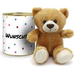 Personalisierte Geschenkdose - Teddybär (Motiv: Farbkleckse)