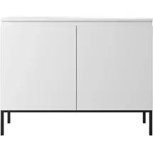 Selsey Kommode 2-türig, Weiß mit schwarzen Beinen, 100 cm 2 Türen 4 Fächer Schwarze Beine Bemmi - Sideboard