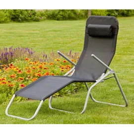 Merxx Gartenliege XXL 200 x 70 x 30 cm Schwarz