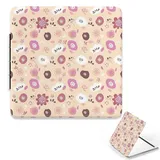 Vergrößerungsspiegel, rosa und weiße Blumen, 1X/2X, quadratischer Tischspiegel, PU-Leder, tragbare Reisegröße, Make-up-Spiegel, Reise-Make-up-Kompaktspiegel, kleine Geschenke für Frauen, Gadgets für