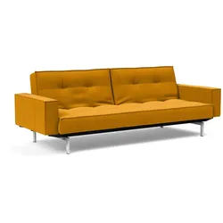 Innovation Splitback Klappsofa 115x210 cm mit Armlehne / Chrom Beine - Schwarz