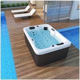 Tronitechnik TroniTechnik® Outdoor Whirlpool LEVANZO inkl. Heizung, Hydromassage, Sanitäracryl und Farblicht, 190x135cm 450 Liter