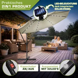 tillvex Ampelschirm Ø 350 cm Braun