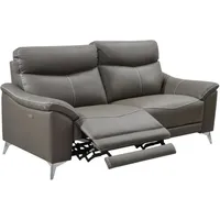 Relaxsofa elektrisch 3-Sitzer - Leder - Taupe - metronomya